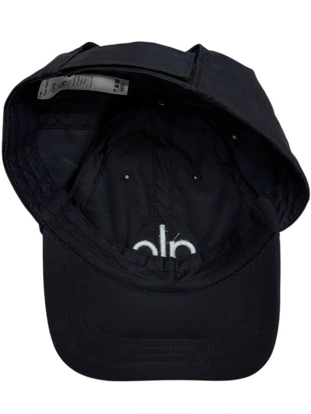 Alo Yoga Hat Black Off Duty Cap Strap Back Adjustable One Size Performance Logo - Picture 3 of 4